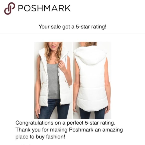 Last 1! WHITE HOODED PUFFER VEST - Picture 4 of 7